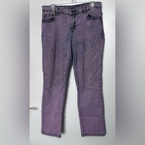 Vintage DG Diane Gilman Purple Pink Retro Skinny Jeans